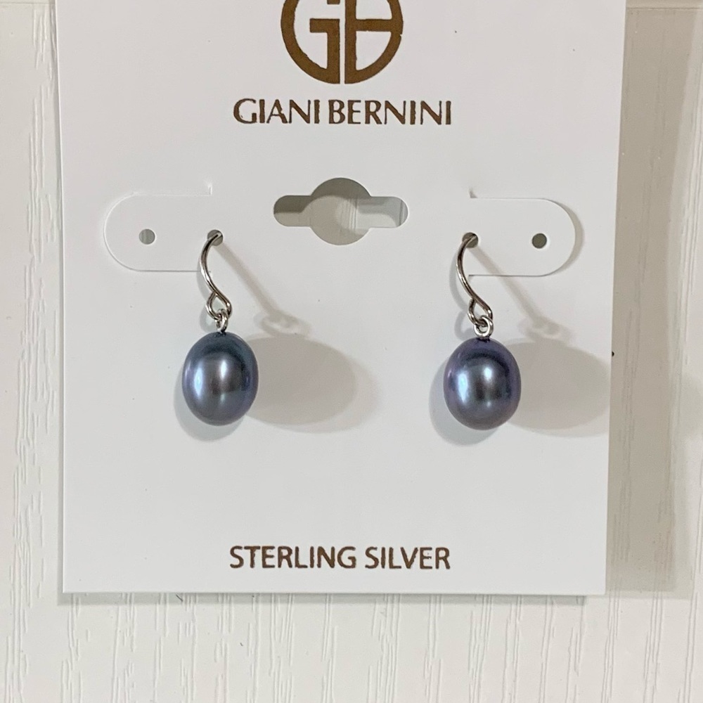 NWT GIANI BERNINI blue drop fish hook cultured pearl earrings 🌺